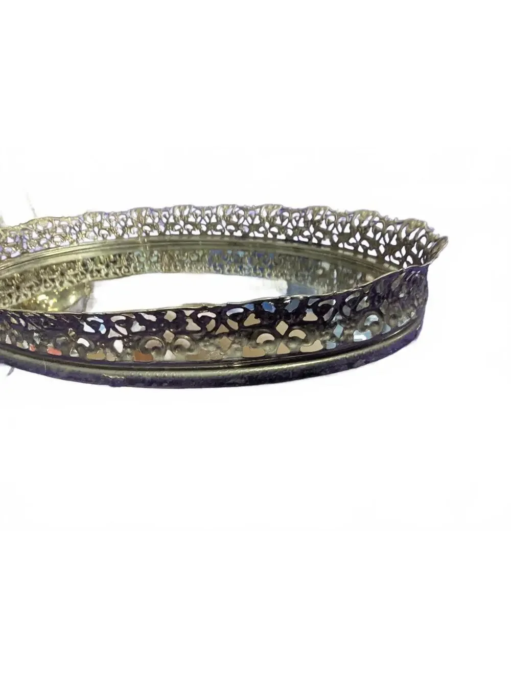 Vintage Ornate Oval Decorative Mirror Tray